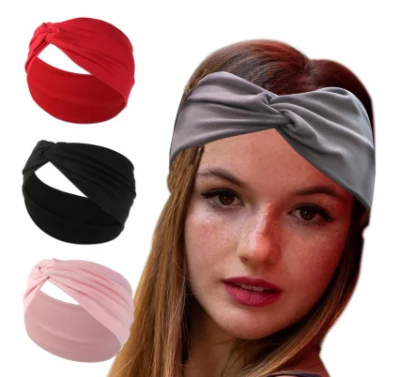 Эластичная повязка на голову женская мода чистый цвет простые повседневные аксессуары для волос головной убор повязка на голову